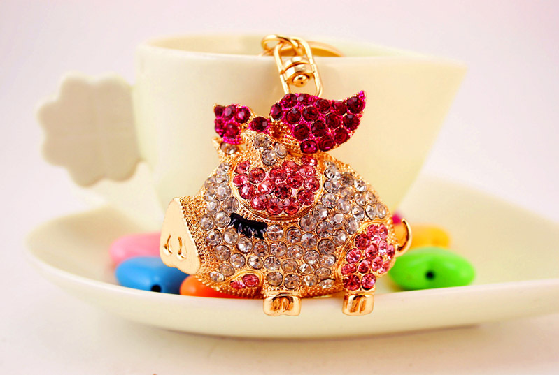 60g Weight Diamond Inlay Material Keychain Classification Alloy, Metal Material Animal, Car Pattern Unisex Gender Cute Style Coffee, Pink, Purple, Red, Blue Color Animal Car Keychain Alloy Metal Diamond Unisex Cute Keychain 8
