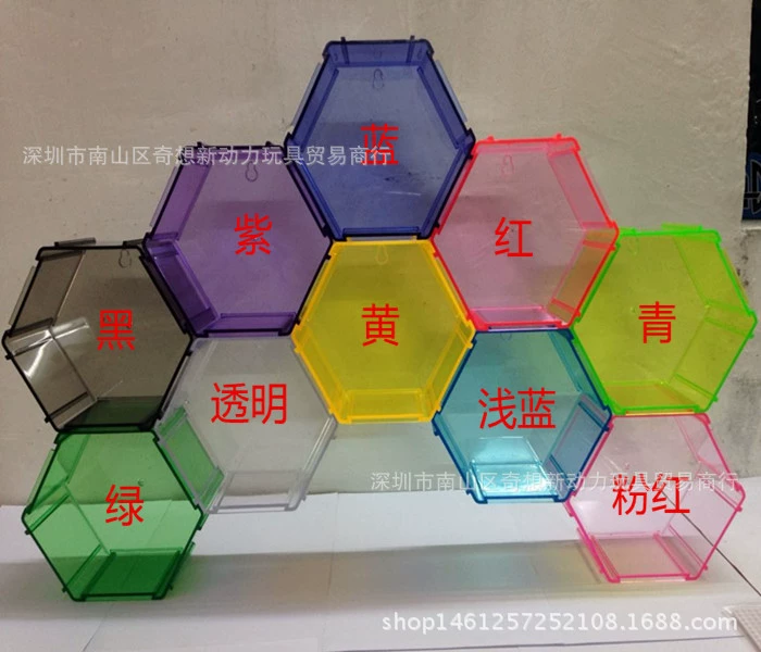 Строительные блоки куклы аниме модель игрушка цветной ромб шестиугольная коробка витрина шкаф для дома настенный дисплей коробка