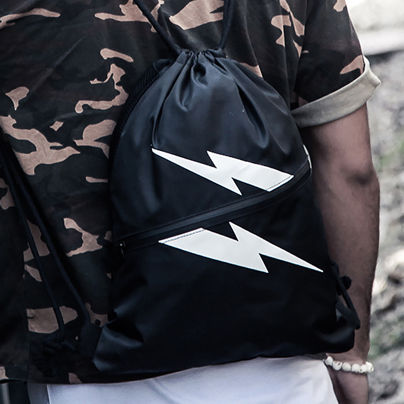 抽绳双肩包户外束口背包运动包男女健身训练袋干湿分离背包收纳袋