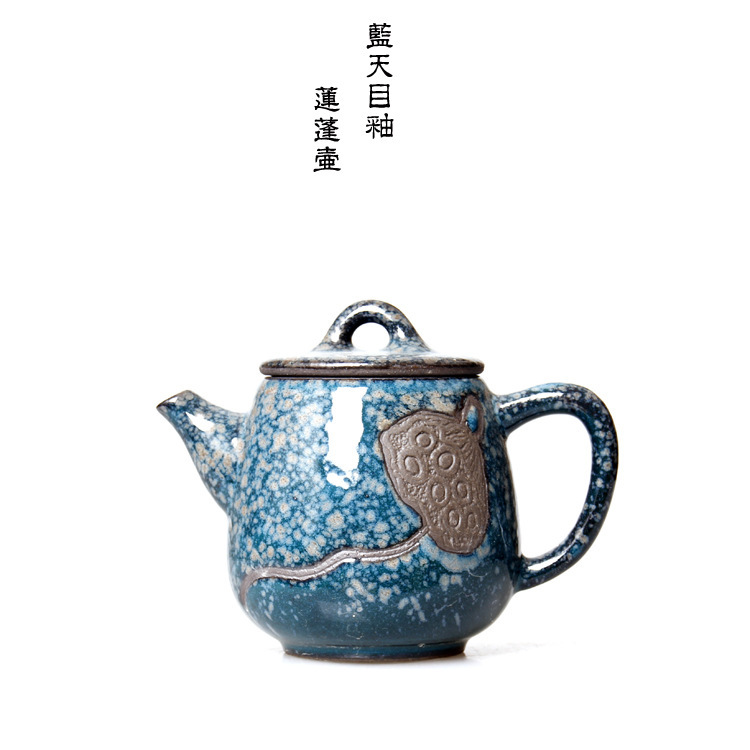 Handmade Coarse Pottery Blue Lotus Teapot Ceramic Official Kiln Kung Fu Tea Set Large Teapot Tea Brewing Pot Tea Maker Handmade Coarse Pottery Blue Lotus Teapot Ceramic Official Kiln Kung Fu Tea Set Large Teapot Tea Brewing Pot Tea Maker