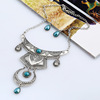 Retro necklace, European style, with gem, 7 colors