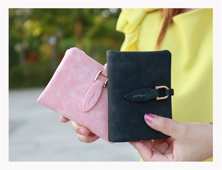 Retro wallet, matte universal folding short shoulder bag