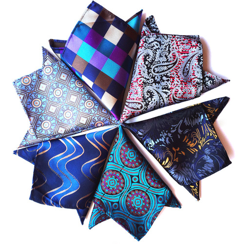 Supply men's pocket squares for weddings, business men's suits, shirts, pocket squares, polyester silk square scarves, chest scarves and handkerchiefs