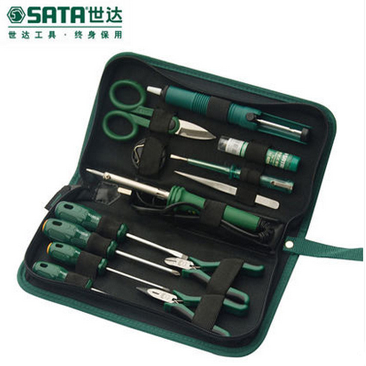世达工具13件电子维修组套电工家用螺丝刀扳手套筒套装组合03710