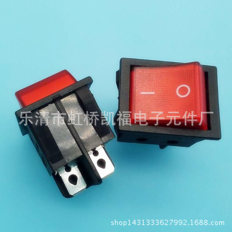 厂家供应KCD4大功率16A 250V船型开关翘板开关KCD4四脚带灯