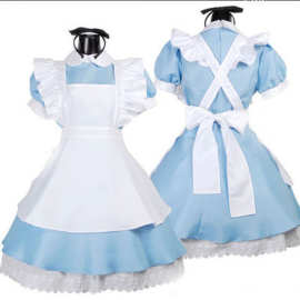 爱丽丝梦幻仙境*蓝色轻音lolita女仆装cosplay侍女装女佣装演出服