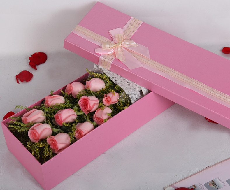 Caja de flores caja de regalo rectangular caja de flores de San Valentín caja de papel boutique de flores