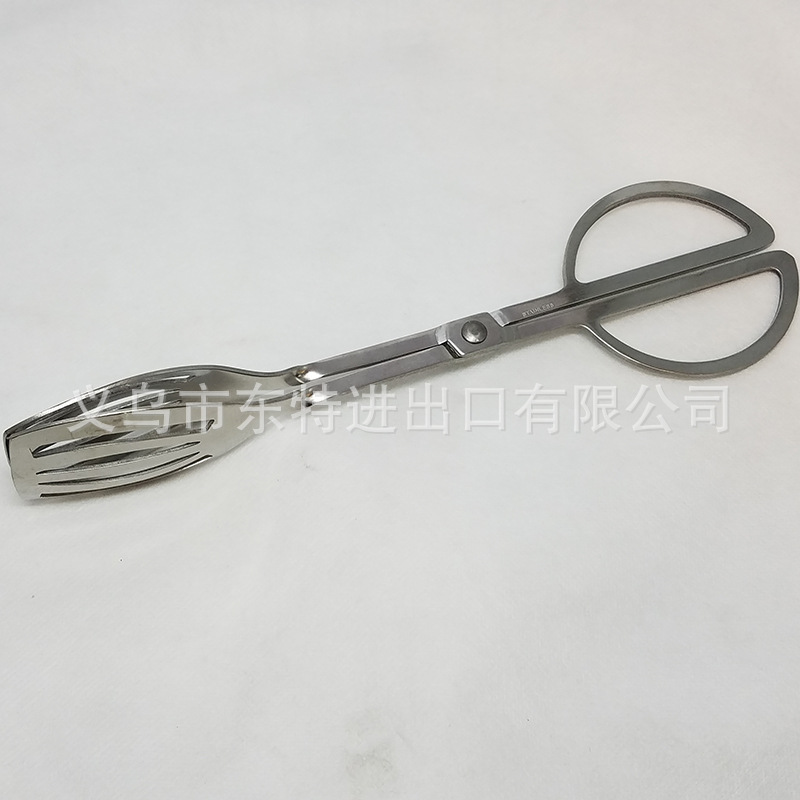 Stainless steel BBQ cake steak scissors, food tongs, baking and barbecue tongs, kitchen small tools detail image 2