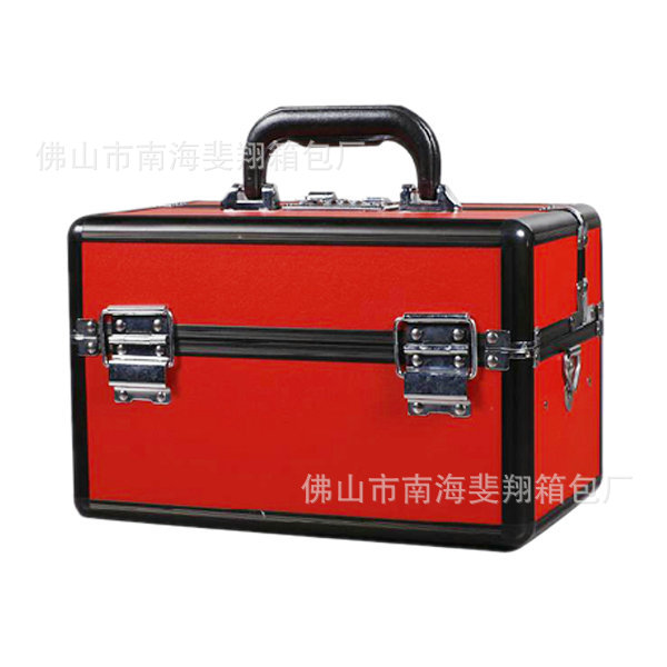 供应手提肩背双用铝制包装箱 化妆用品箱 专业化妆箱 多层双开