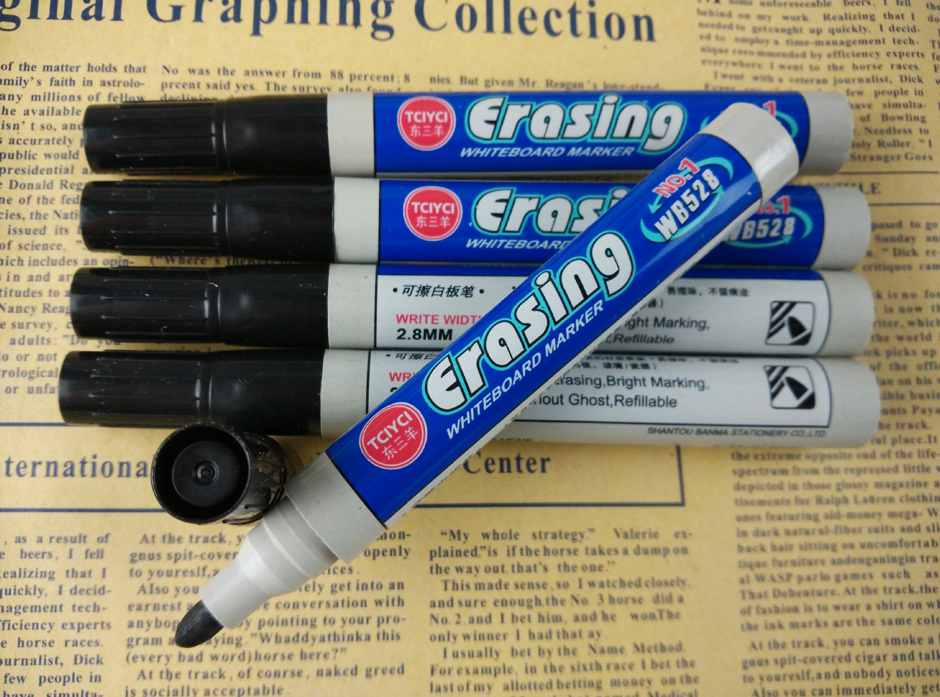 越洋牌WB528白板筆 可擦書寫畫板筆 紅藍黑色水性筆辦公用品批發