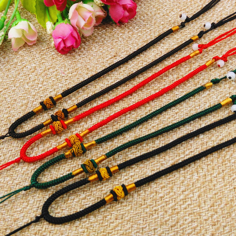 批发编织项链绳可调节菠萝结男女玉石挂绳配绳