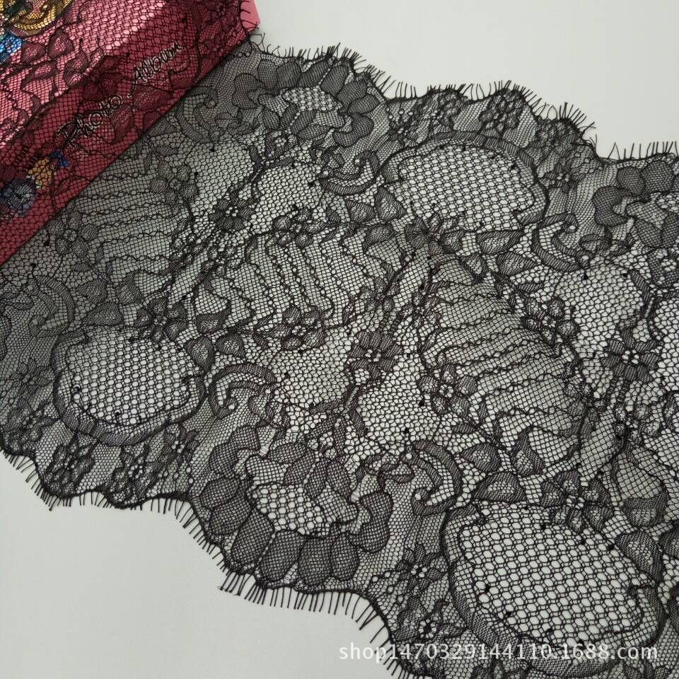 厂家直销现货批发26cm剪线眼睫毛蕾丝花边各类婚纱礼服花边