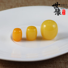 diy合成鸡油黄蜜蜡桶珠腰珠鼓珠 金刚菩提手串琥珀蜜蜡隔珠顶珠