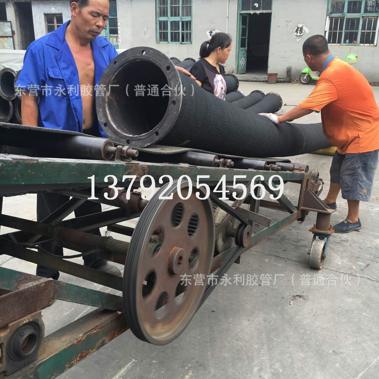 两头法兰排吸胶管油田专用高压吸排水油胶管大口径钢丝缠绕胶管