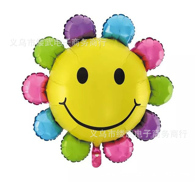 儿童生日派对气球装饰卡通彩虹太阳花铝膜气球多款可混批厂家直销