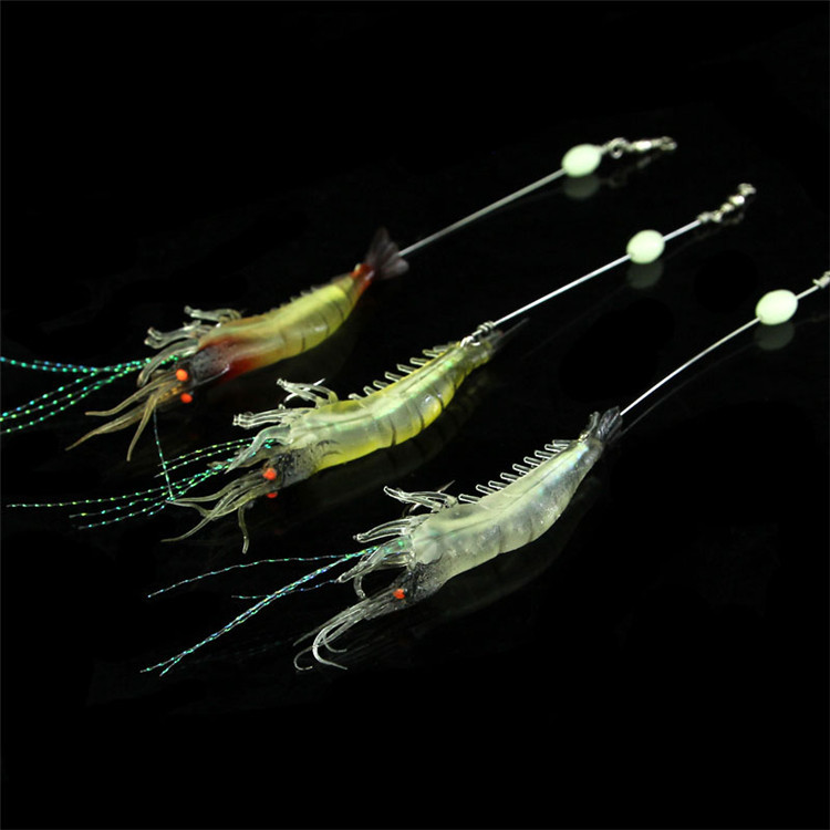 Vudu Shrimp Fishing Lures Soft Plastic Shrimp Lures Fresh Water Bass Swimbait Tackle Gear