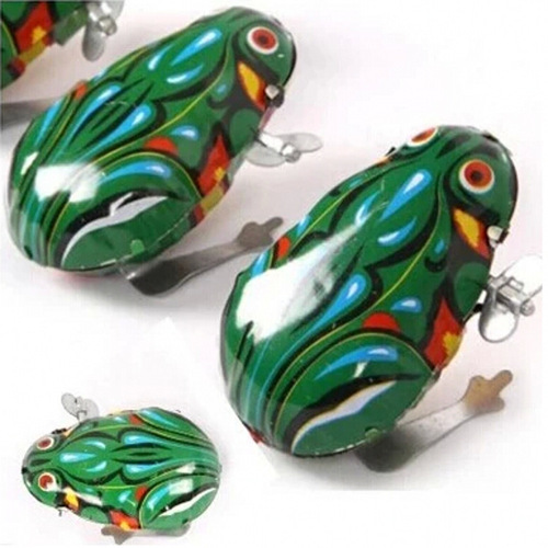 Manufacturer Tin Frog Jumping Frog Wind-up Children's Baby Toy Classic Post-80s Hot Toy Wholesale Stall