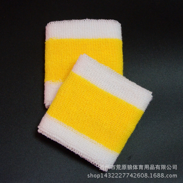 条纹夹色涤棉毛巾护腕多色羽毛球篮球吸汗护腕可加LOGO淘宝赠品