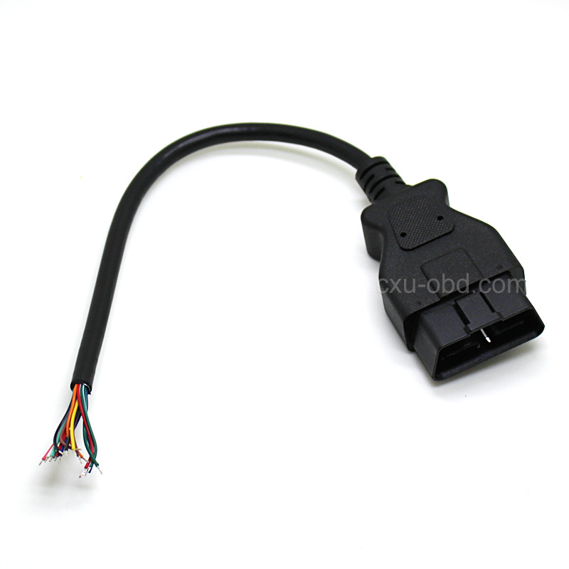 卡车汽车 OBD2  16Pin/针公头开口线12V  24V 公头 定制
