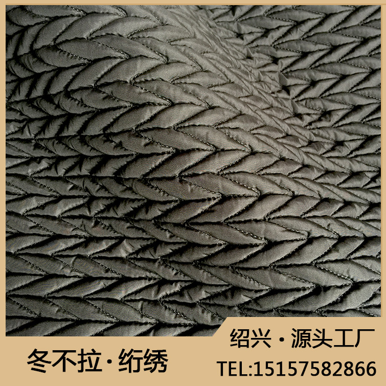 多年绗绣加工经验 专业弹力布起皱 电脑多针绣花裥棉 来料加工