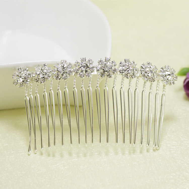 Women's Fashion Waves Flower Alloy Rhinestone Insert Comb display picture 2