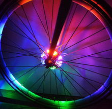 自行车花鼓灯 山地车风火轮灯 单车骑行钢丝辐条花鼓装饰警示尾灯