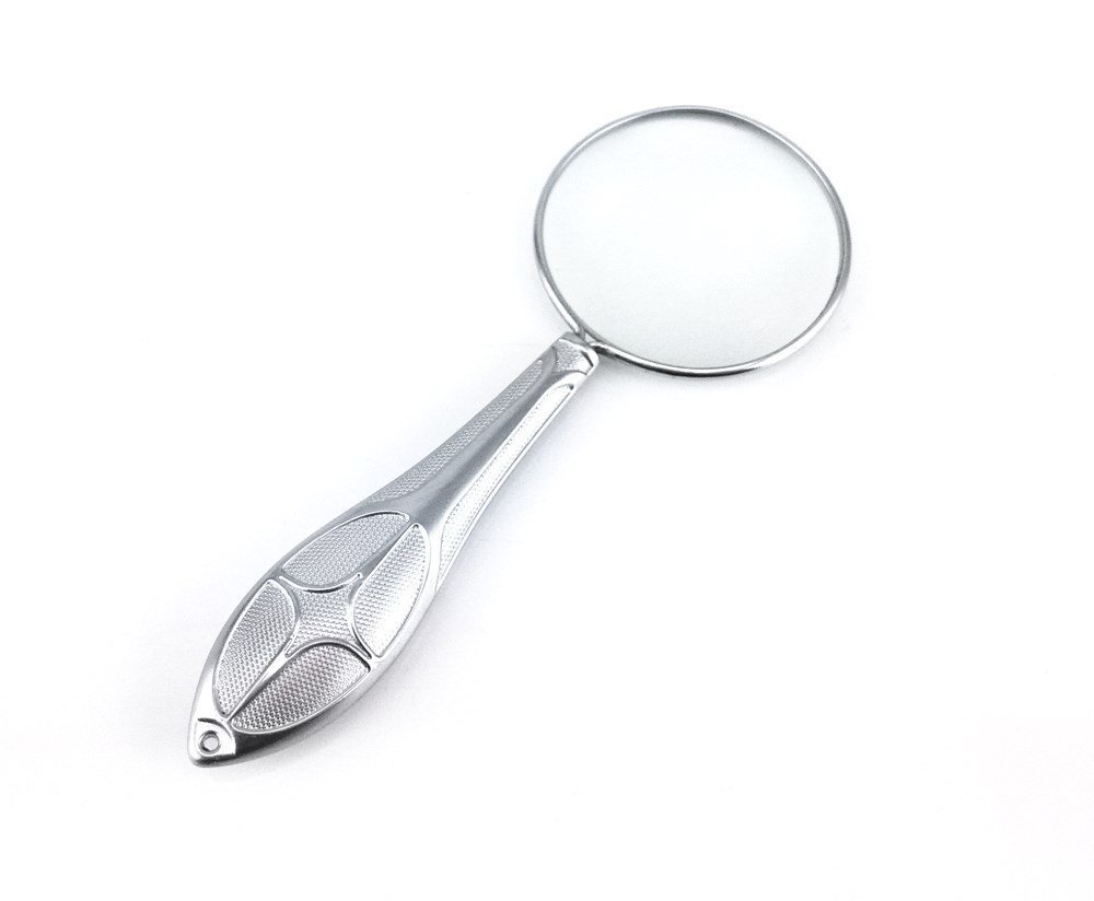 45mm直径 玻璃镜片 欧式全金属框架放大镜 金属手柄放大镜