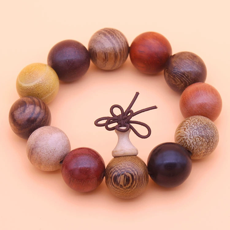 Organic bead bracelet, rosary with round beads, wholesale