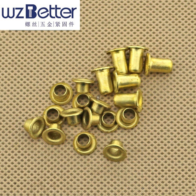 百特铜鸡眼扣铆钉 空心铜铆钉 过孔铆钉 铜件 单机管GB876 M4M5M6