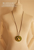 Retro ethnic accessory, wooden pendant, necklace, sweater, cotton and linen, ethnic style, Korean style