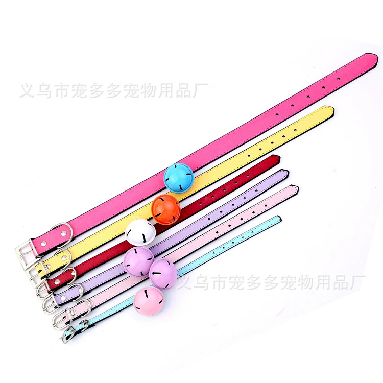 Новый ошейник для домашних животных краска большой колокольчик ошейник большой колокольчик кошка собака ПУ воротник в наличии оптом