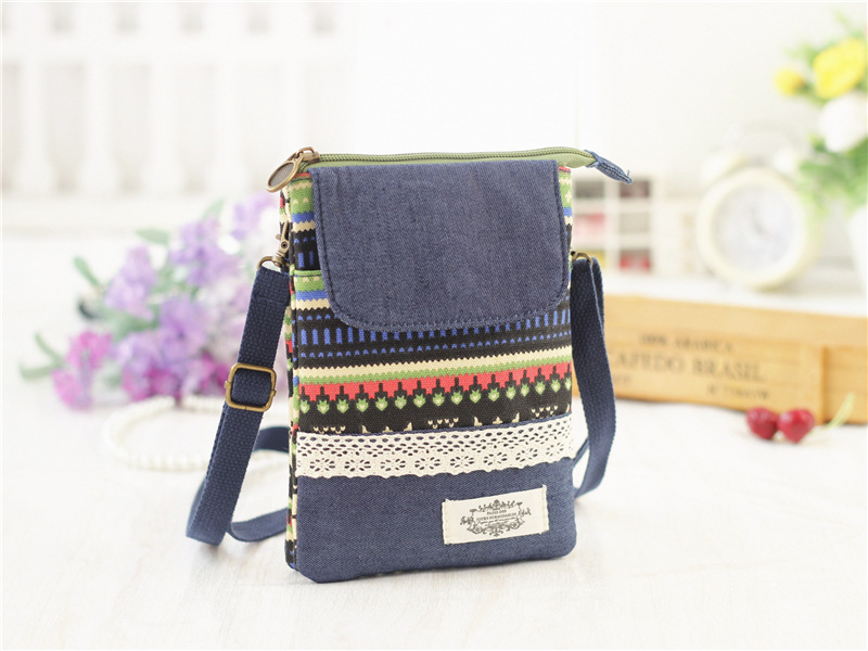 Women's Cotton Geometric Ethnic Style Square Zipper Phone Wallets display picture 26