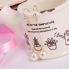 Long quality fashionable earrings from pearl, ear clips, Korean style, no pierced ears