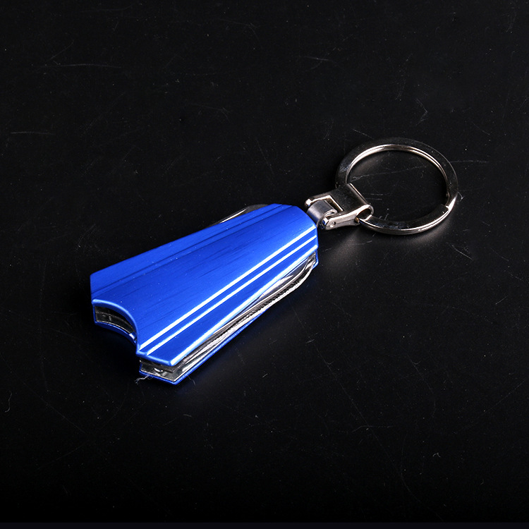 现货厂家直销 礼品多功能小刀 4开弹子刀 带钥匙扣4开小刀