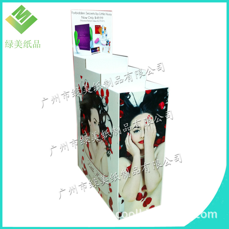 化妆品纸堆头超市落地式展示架堆头展示架纸地堆异性纸堆头