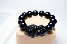 厂家直销 时尚新款水晶黑曜石貔貅手链 男士手饰 诚招淘宝代理