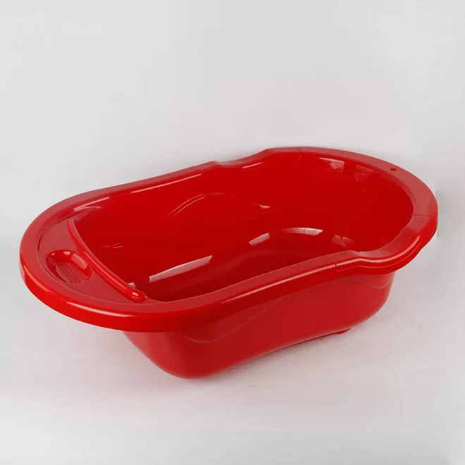 Children's plastic rectangular tub for bathing