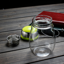创意企鹅玻璃杯 情侣呆萌透明便携过滤防烫茶杯可印logo