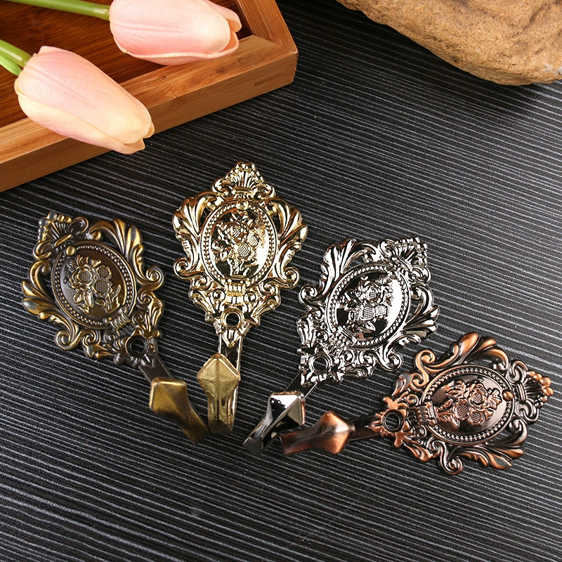 Завод прямой Европейский ретро сплав цинка выгравированы занавес крюк стены крюк занавес аксессуары оптом и в розницу