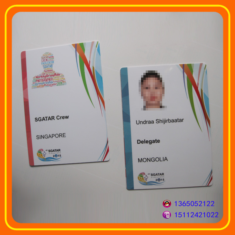 定做带芯片PVC工作牌展会证嘉宾证参赛证定制数码职位人像智能卡