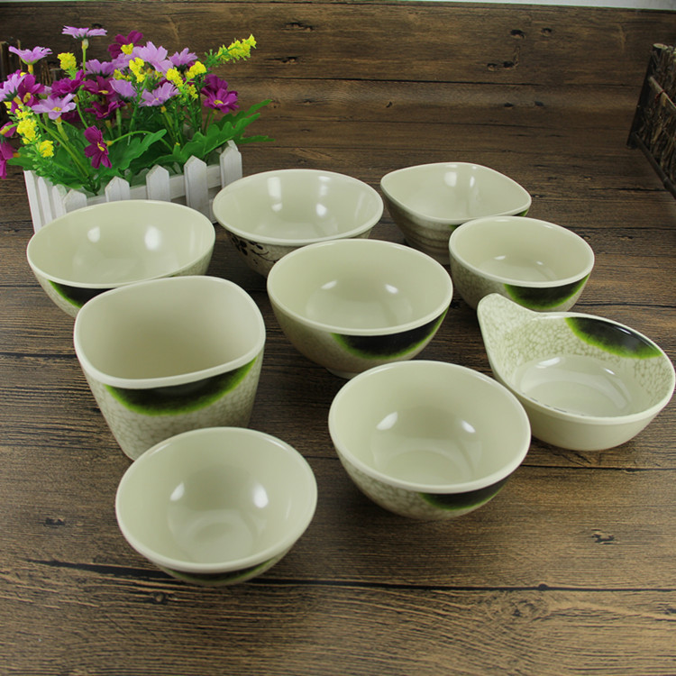 碗批发汤碗密胺仿瓷4.5寸塑料小碗商用火锅碗饭店碗四方碗调料碗