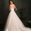 One-shoulder trailing backless lace princess bride wedding dress