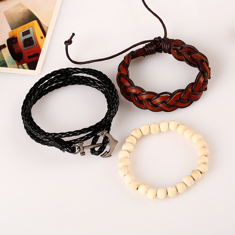 Bracelet Alloy Leather Bracelet Leather Bracelet Multi-layer Suit Navigation display picture 2