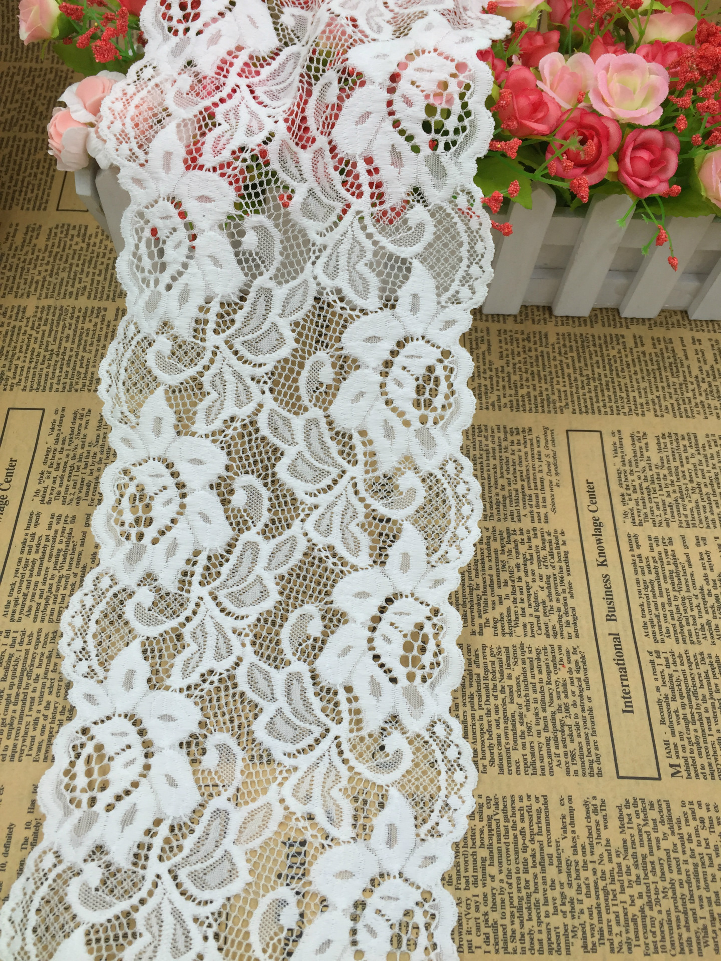 新款弹力花边蕾丝花边 内衣婚纱 电脑贾卡宽花边15cm
