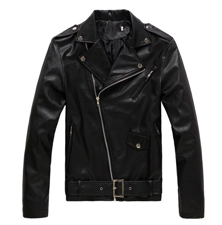 2023 Spring and Autumn New Korean Style Motorcycle Slim Fit Leather Jacket Men's Leather Jacket British Fashion Men's Leather Jacket
