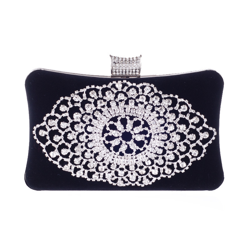 Neue Europäische Und Amerikanische Mode Exquisite Strass Bankett Tasche Samt Hartsc Halen Bankett Tasche Luxus Clutch 104 Großhandel Frauen Tasche display picture 17