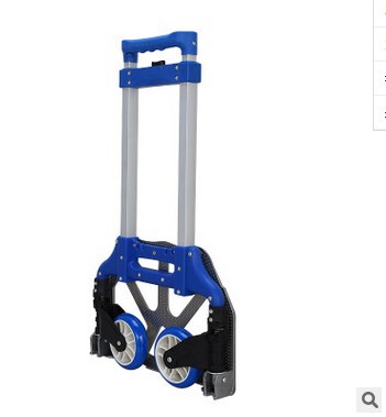 Factory Wholesale Two-Section Aluminum Alloy Portable Luggage Cart, Folding Hand-Pull Cart, Extendable Shopping Cart, Convenient to Fold