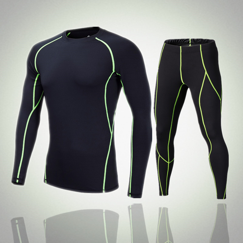 pro winter keep warm motion Tight fitting Long sleeve Cold proof Bodybuilding trousers Fleece Elastic force suit goods in stock wholesale On behalf of