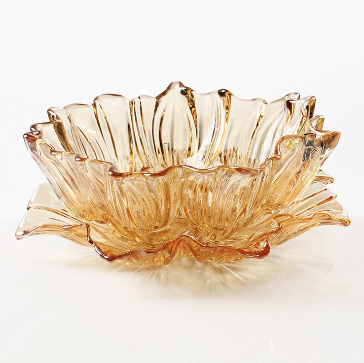 European -style high -end crystal fruit disk color glass snacks…