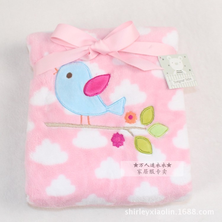 法兰绒 白云喜鹊童毯 (4)